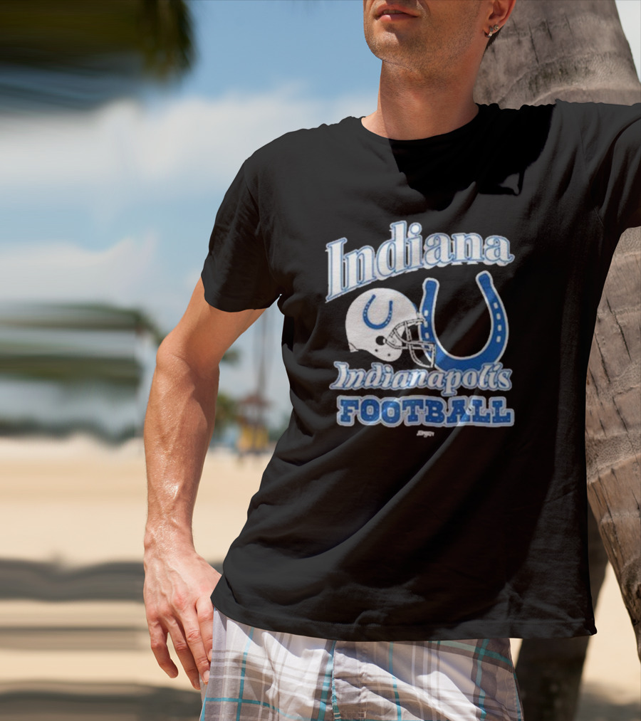 Indiana Indianapolis Colts Football Helmet Horseshoe T-Shirt