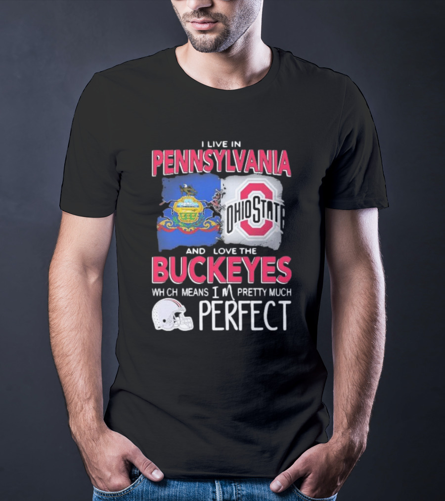 I Live In Pennsylvania Love The Ohio State Buckeyes Pretty Much Perfect T-Shirt