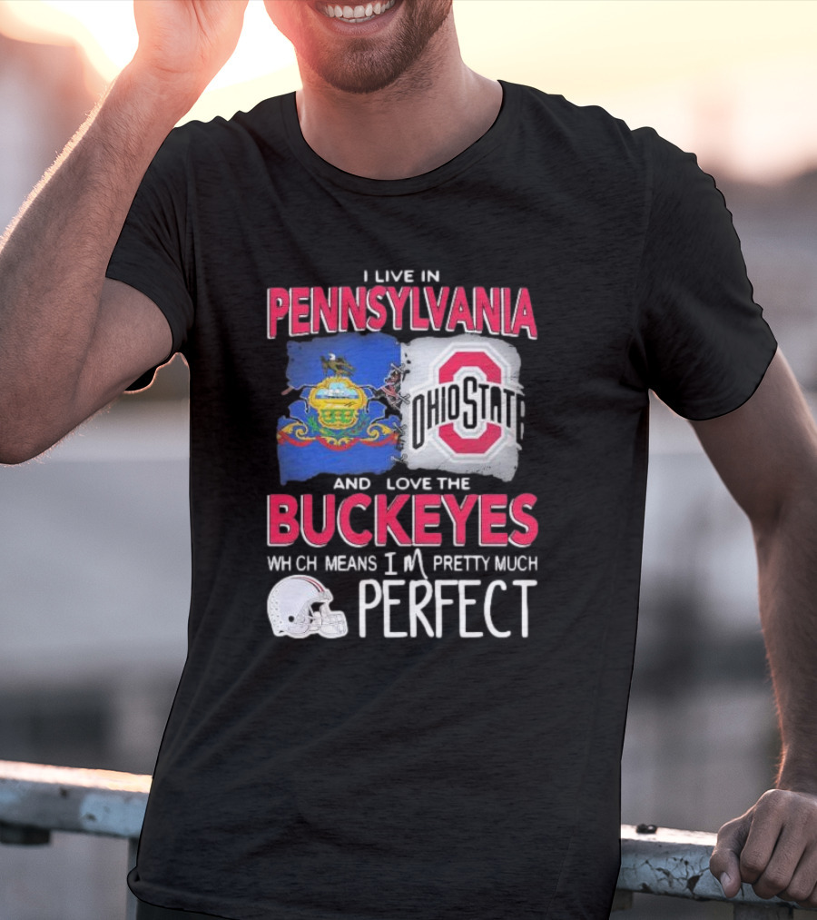 I Live In Pennsylvania Love The Ohio State Buckeyes Pretty Much Perfect T-Shirt