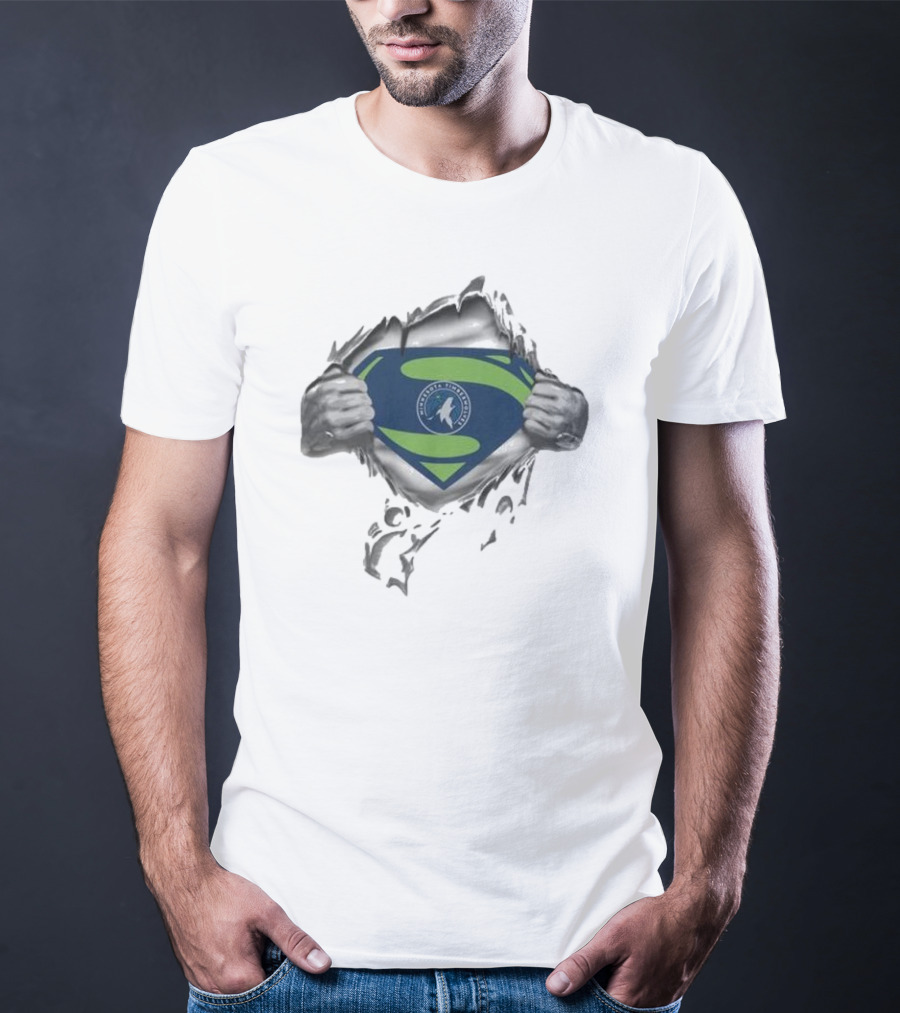 Minnesota Timberwolves Superman Logo Fusion T-Shirt