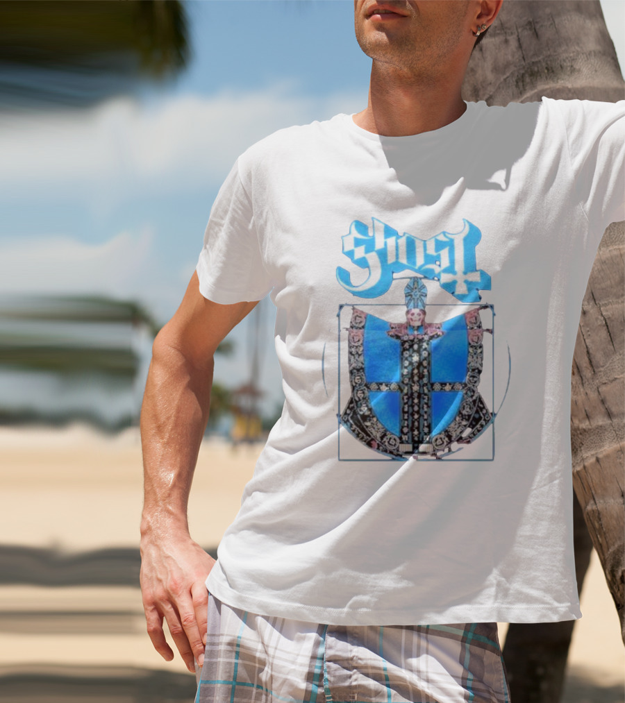 Ghost Vitruvian Skeleton Pope T-Shirt