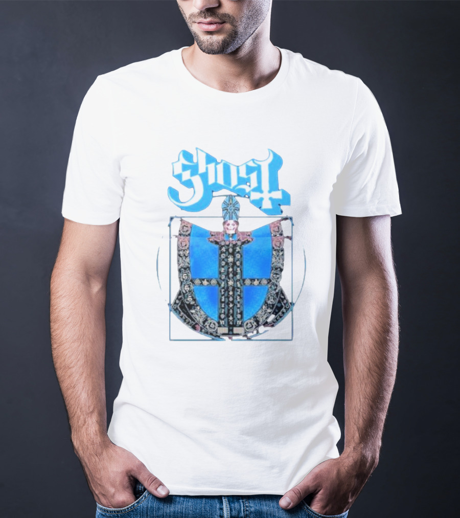 Ghost Vitruvian Skeleton Pope T-Shirt