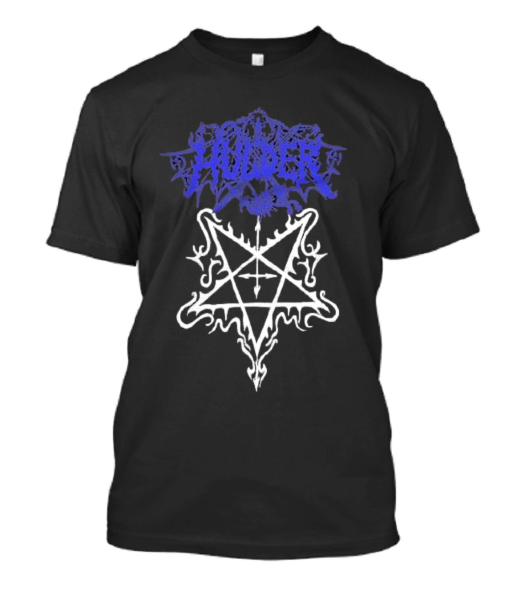 Hulder Pentagram Symbol With Decorative White Inverted Star And Blue T-Shirt