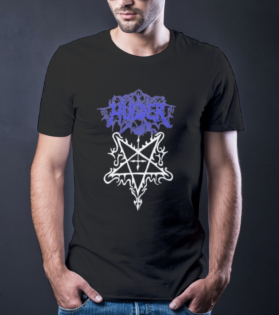 Hulder Pentagram Symbol With Decorative White Inverted Star And Blue T-Shirt