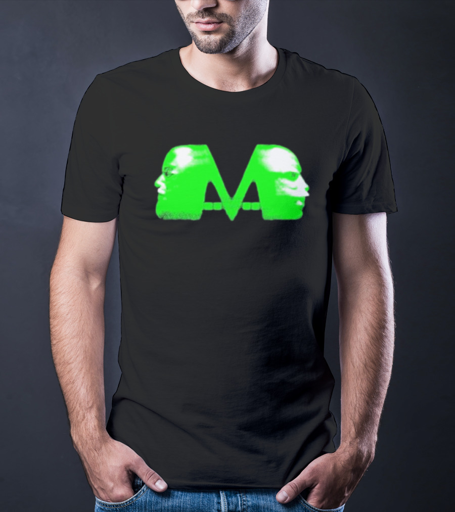 Mansionz M Faces Neon Green Portrait T-Shirt