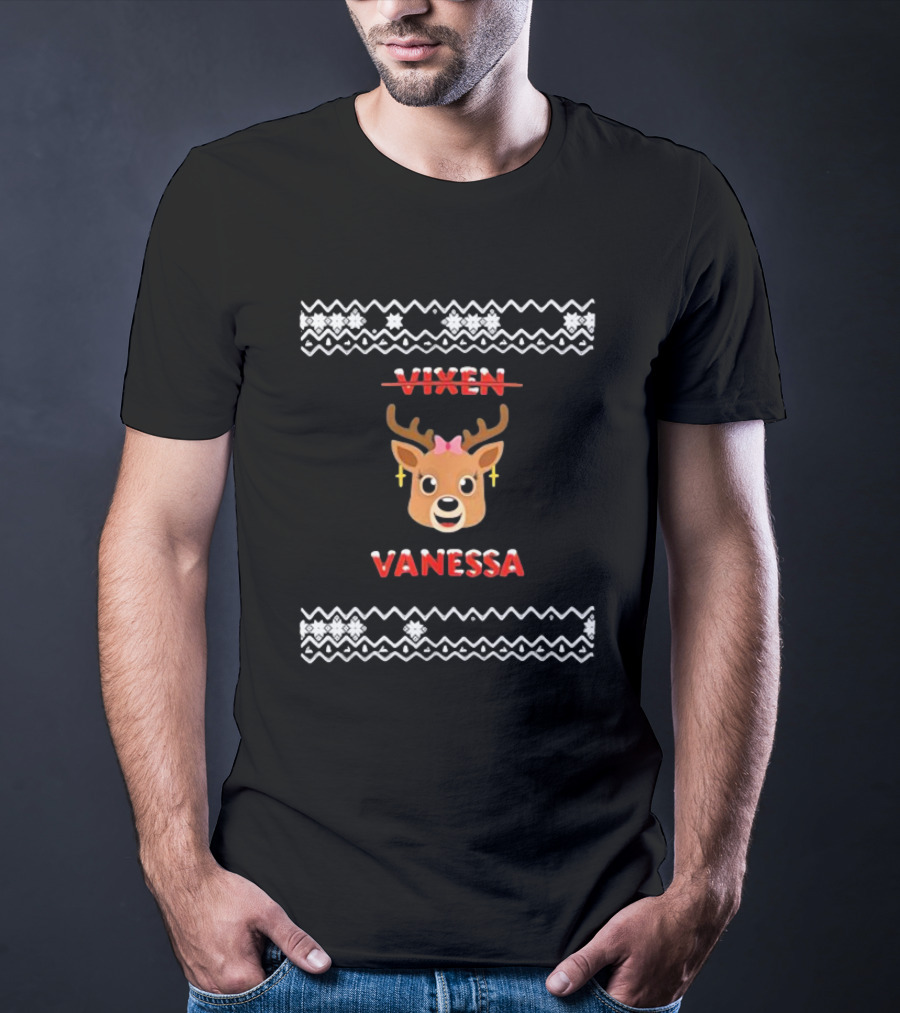 Vixen Vanessa Reindeer Mrs Claus Festive Holiday T-Shirt