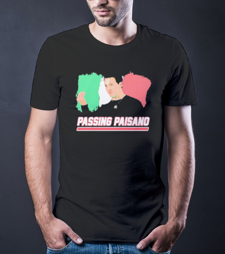 Passing Paisano Italian Gesture Flag Background T-Shirt