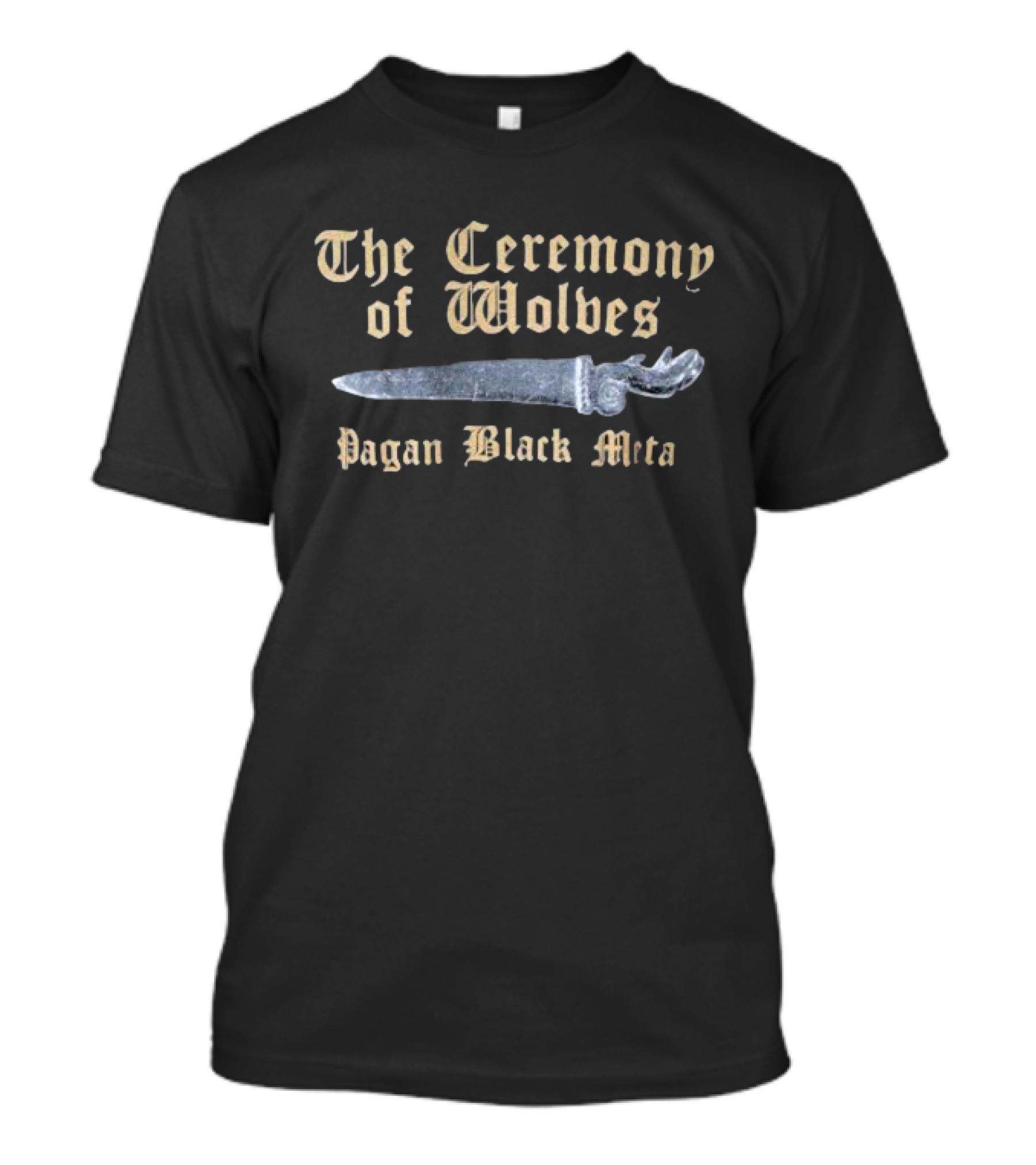 The Ceremony Of Wolves Pagan Black Metal Dagger Ritual T-Shirt