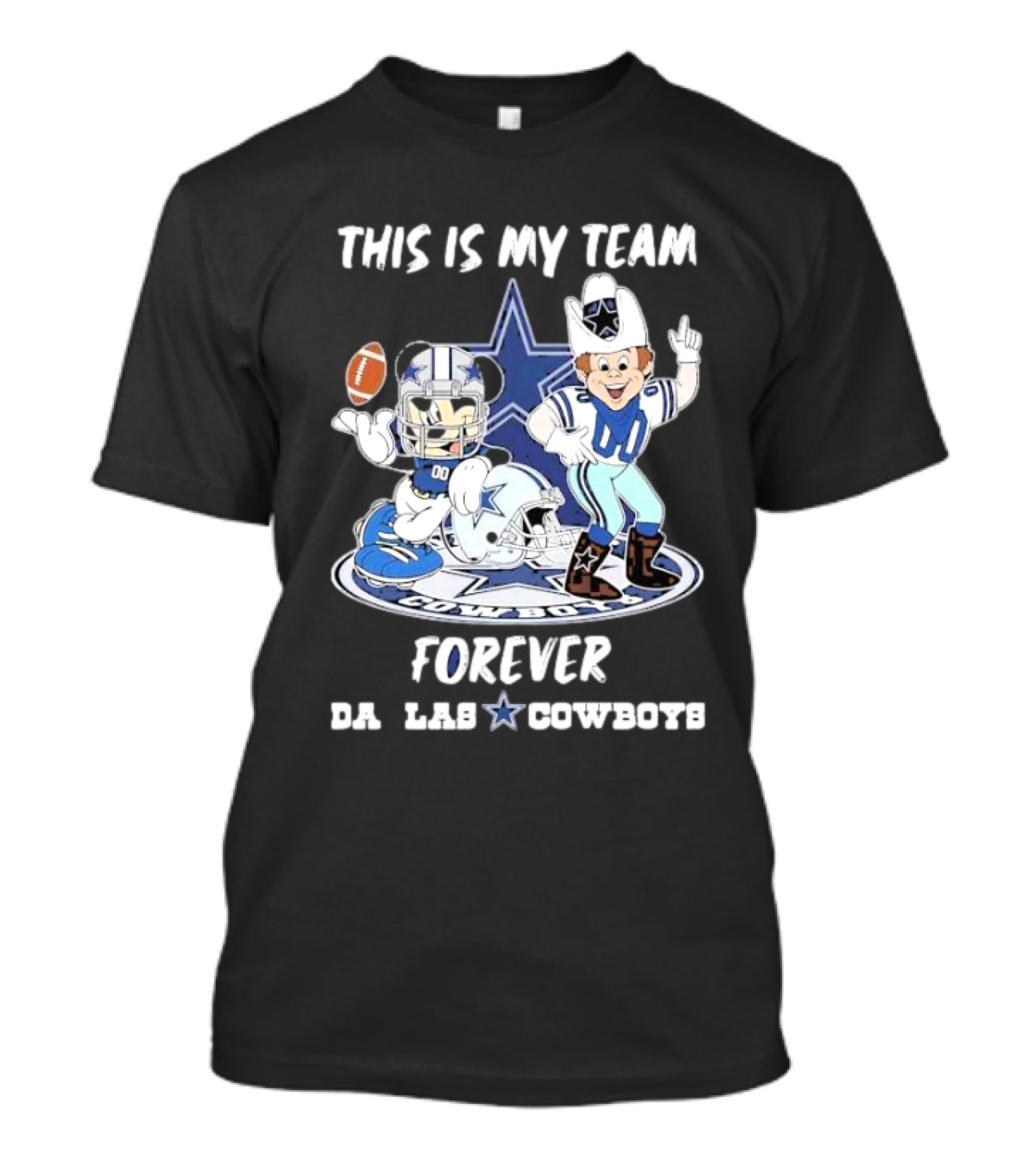 THIS IS MY TEAM FOREVER DALLAS COWBOYS FOOTBALL MASCOT STAR T-Shirt
