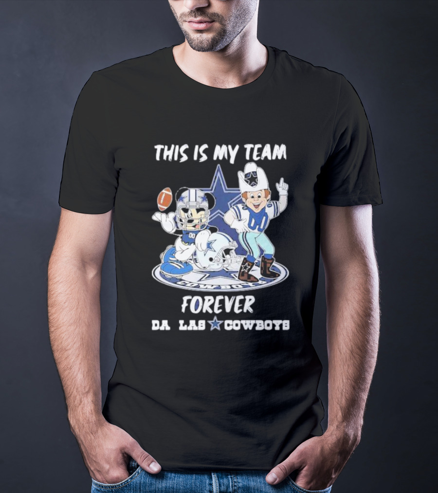 THIS IS MY TEAM FOREVER DALLAS COWBOYS FOOTBALL MASCOT STAR T-Shirt