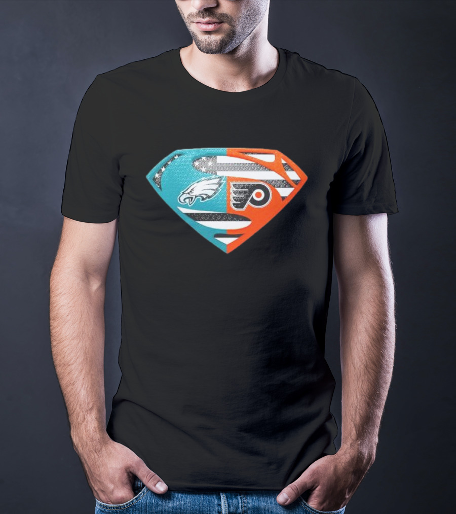 Philadelphia Eagles Philadelphia Flyers Superman Logo Mashup T-Shirt