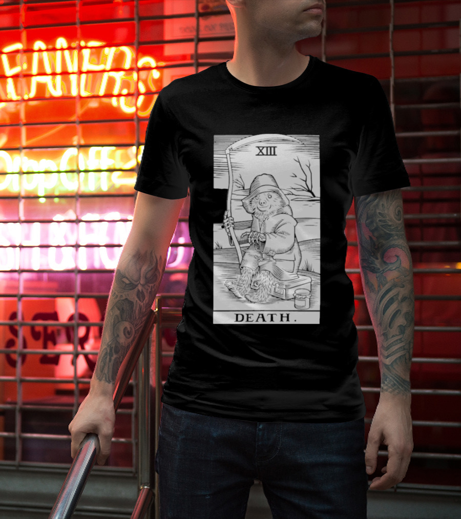 Bear XIII Death Tarot Card Sitting With Scythe T-Shirt