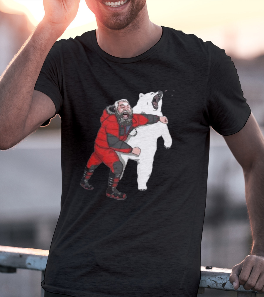 Blessed Bear Fighter Polar Punching Scene T-Shirt