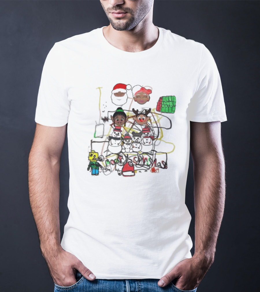 Venson Family Merry Christmas Holiday Scene T-Shirt