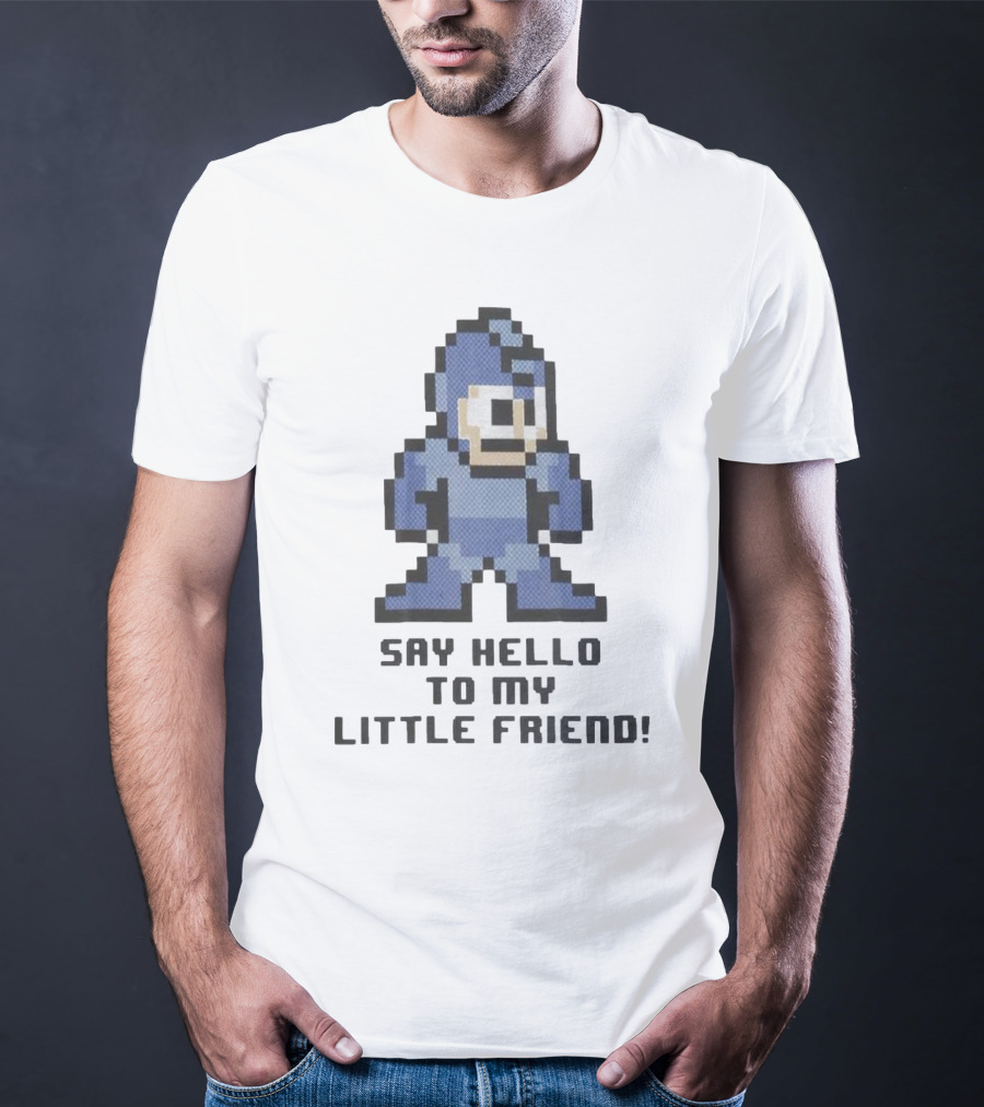 Say Hello To My Little Friend Pixel Art Classic Game Style Character T-Shirt