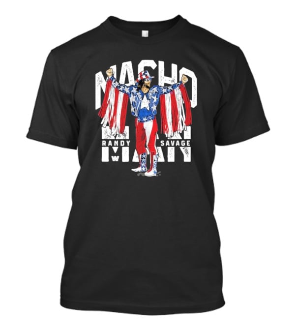 Macho Man Randy Savage Stars And Stripes 500 Level Patriotic Pose T-Shirt