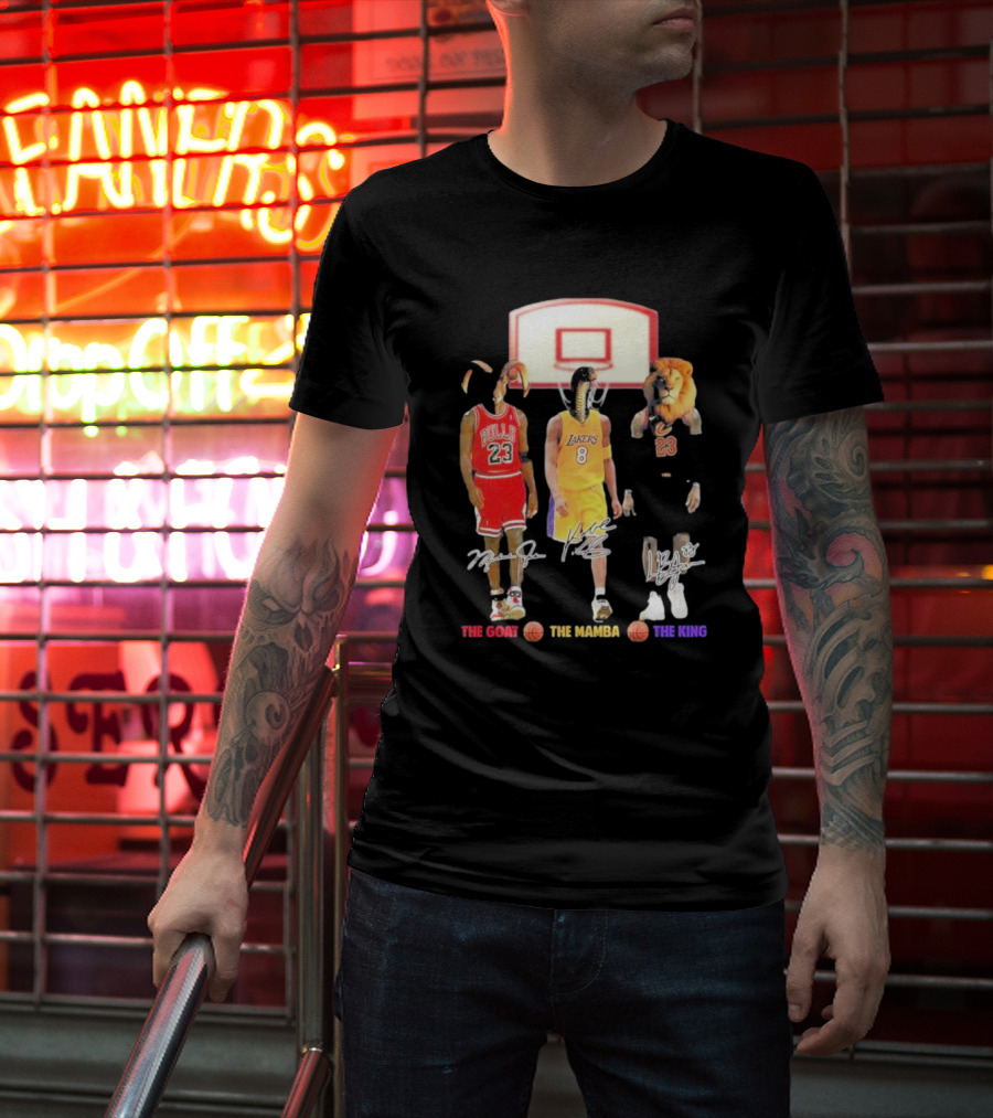 The Goat The Mamba The King Michael Jordan Kobe Bryant Lebron James Basketball Legends T-Shirt