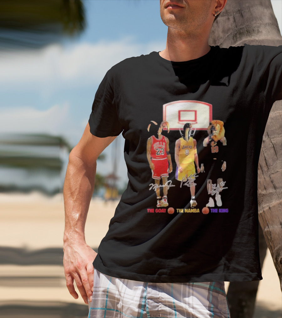 The Goat The Mamba The King Michael Jordan Kobe Bryant Lebron James Basketball Legends T-Shirt