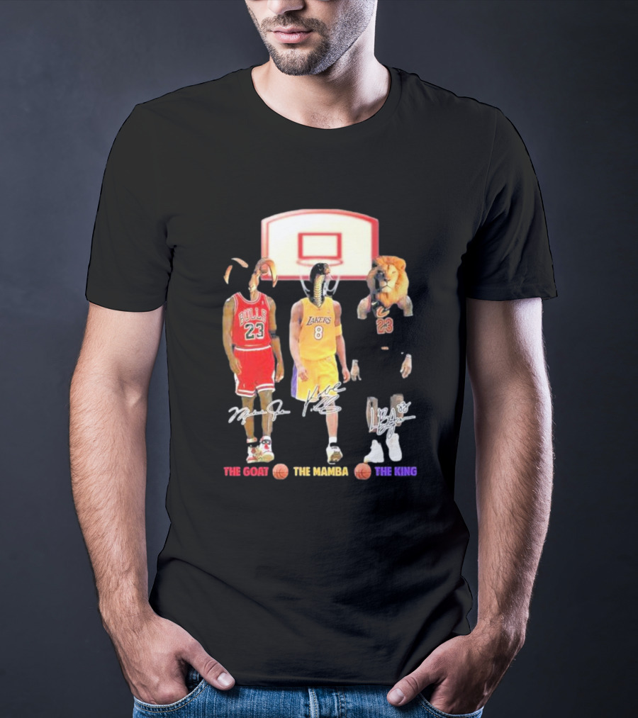The Goat The Mamba The King Michael Jordan Kobe Bryant Lebron James Basketball Legends T-Shirt