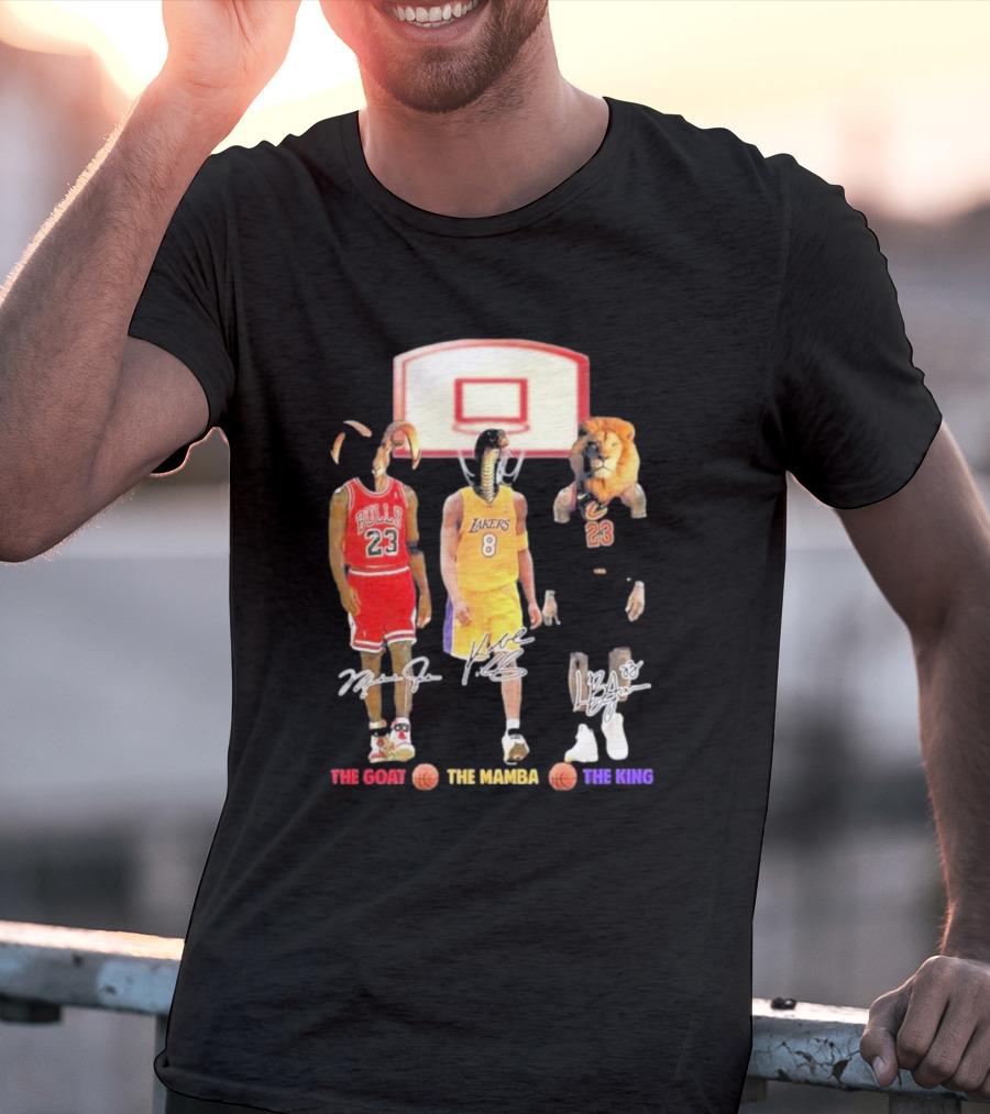 The Goat The Mamba The King Michael Jordan Kobe Bryant Lebron James Basketball Legends T-Shirt