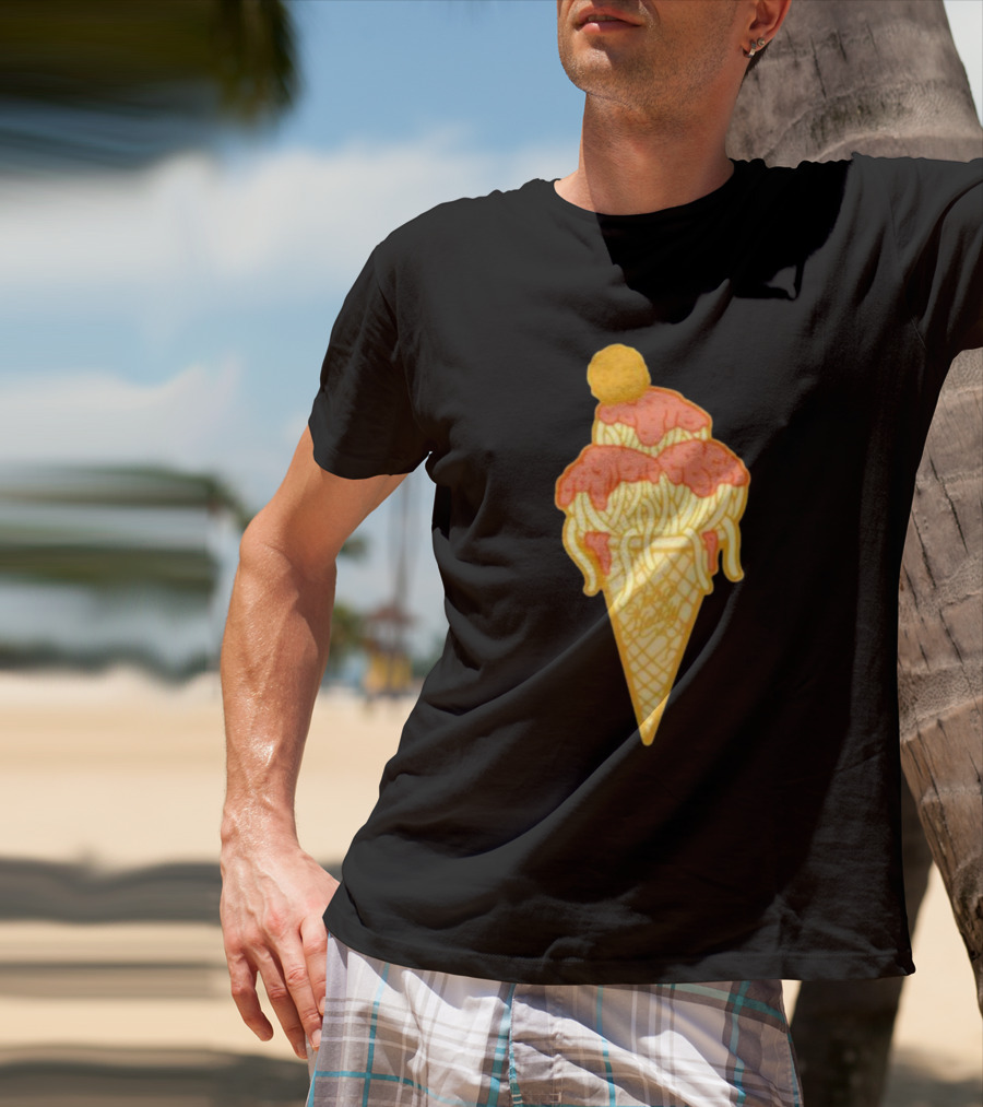 Spag Heddy Pasta Cone Spaghetti Ice Cream Mashup T-Shirt