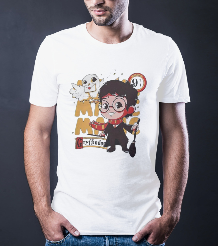 Magic Boy Gryffindor Platform 9¾ Owl And Broom T-Shirt