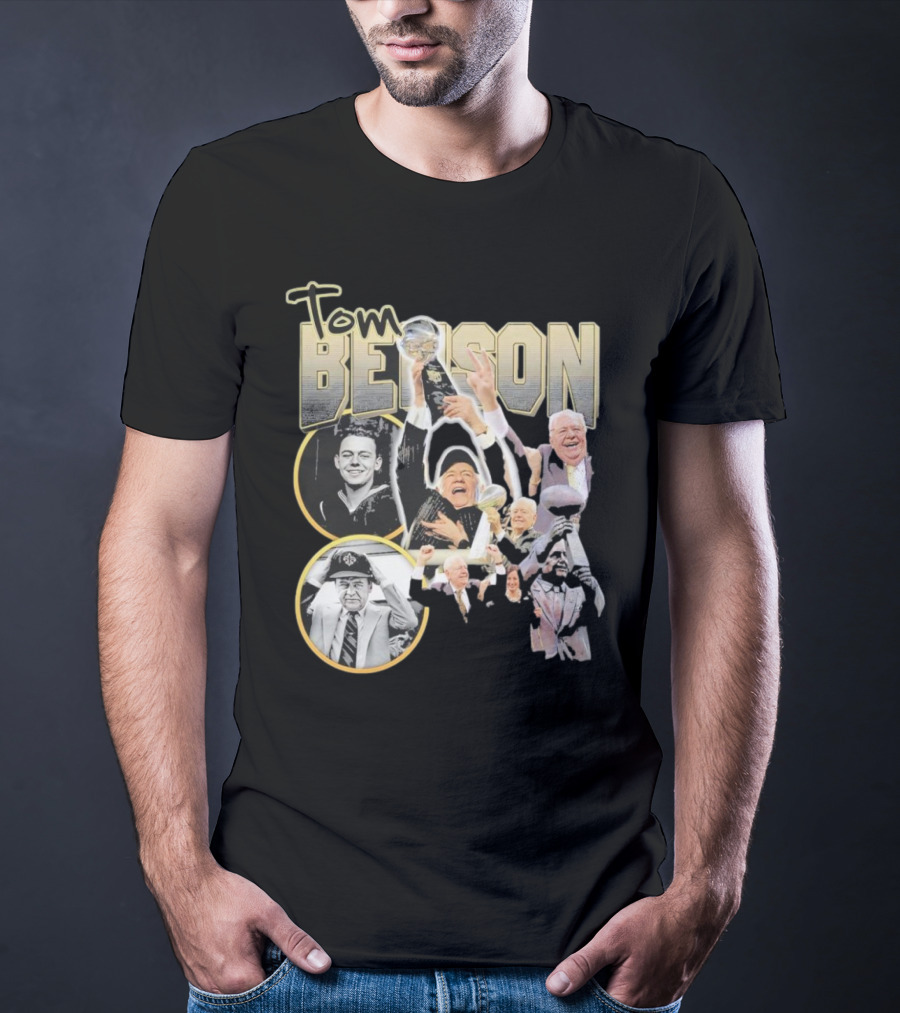 Tom Benson Legacy Celebration With Iconic Trophy Moments T-Shirt