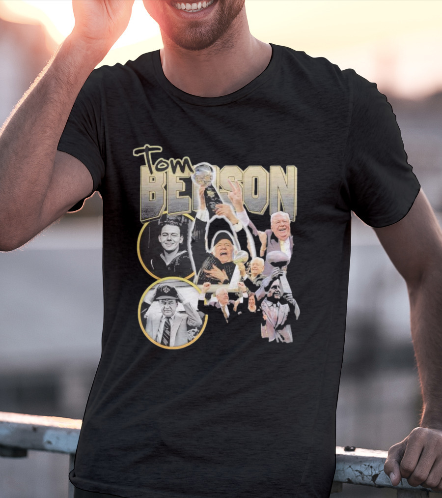 Tom Benson Legacy Celebration With Iconic Trophy Moments T-Shirt
