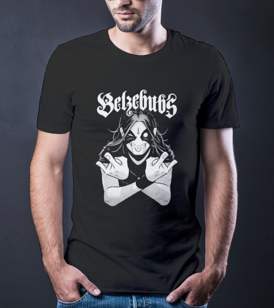 Belzebubs Sløth Metalhead Character With Cross And Corpse Paint T-Shirt