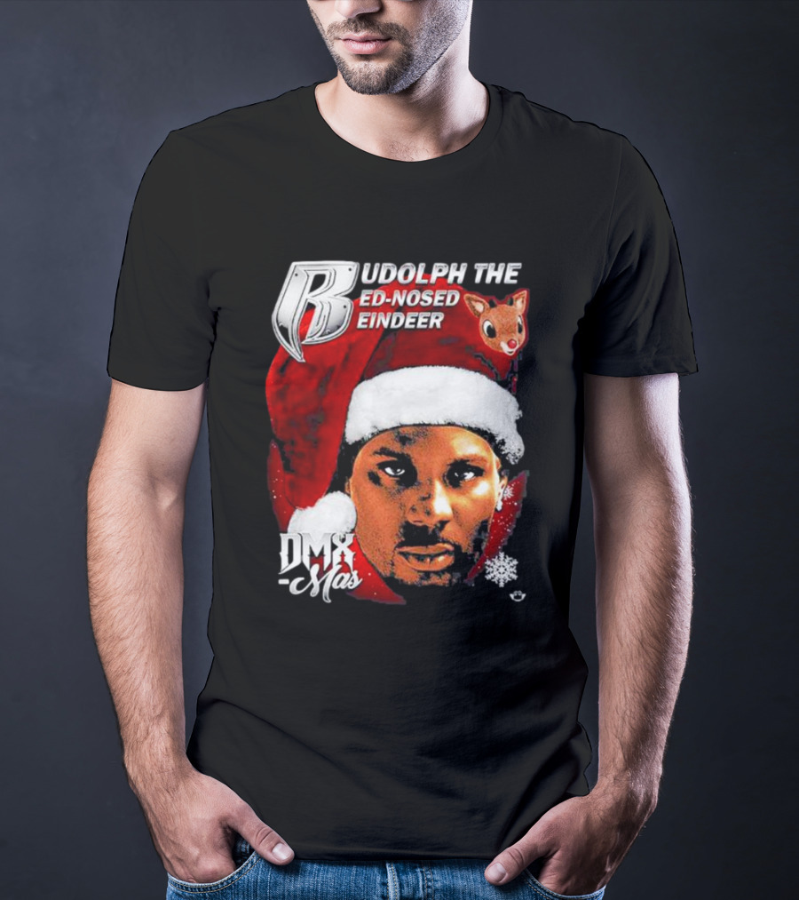 Rudolph The Red-nosed Reindeer DMX-Mas Santa Hat Christmas T-Shirt