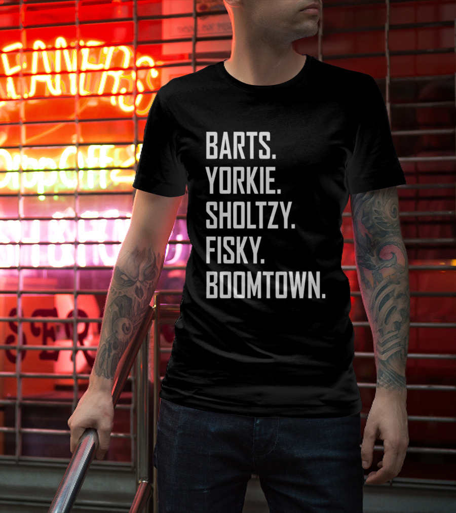 Barts Yorkie Sholtzy Fisky Boomtown Text Sequence T-Shirt