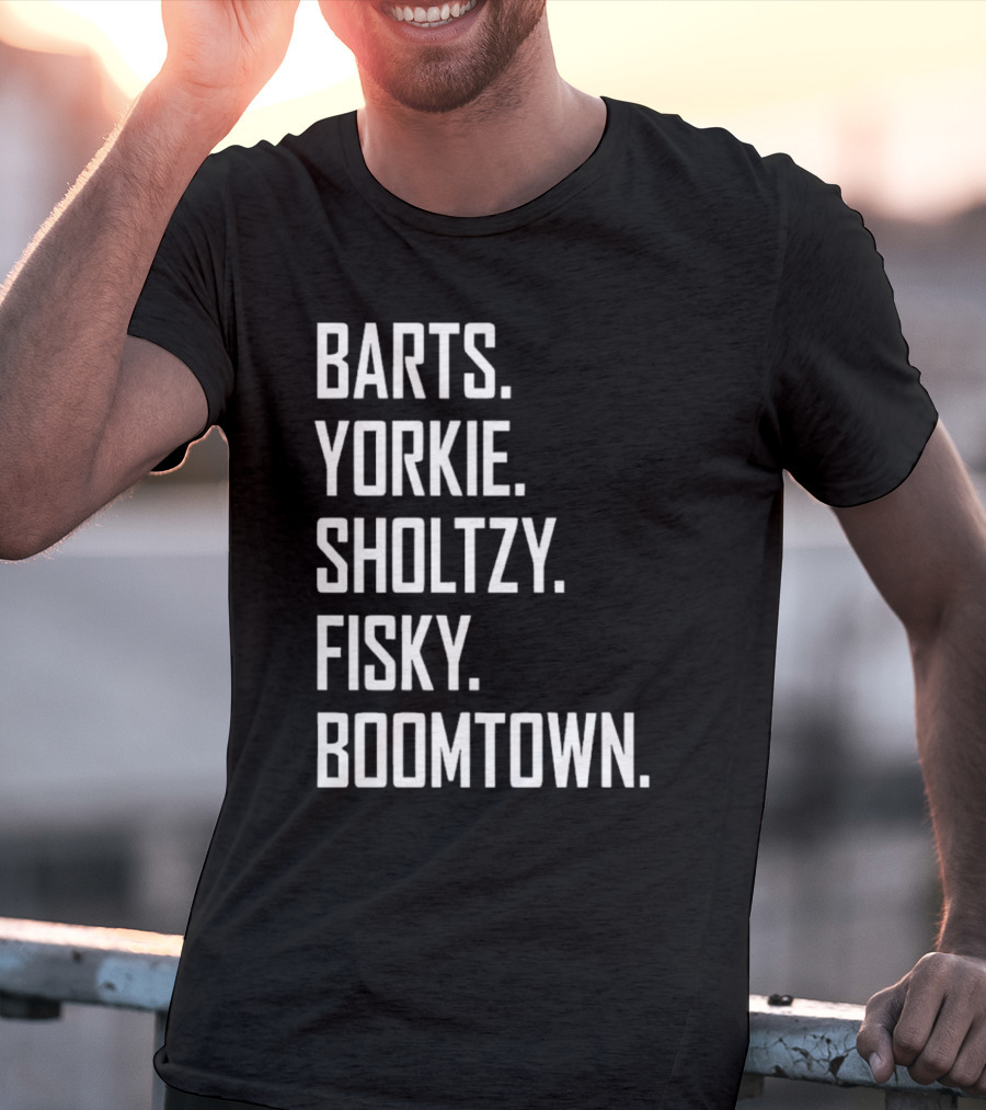 Barts Yorkie Sholtzy Fisky Boomtown Text Sequence T-Shirt