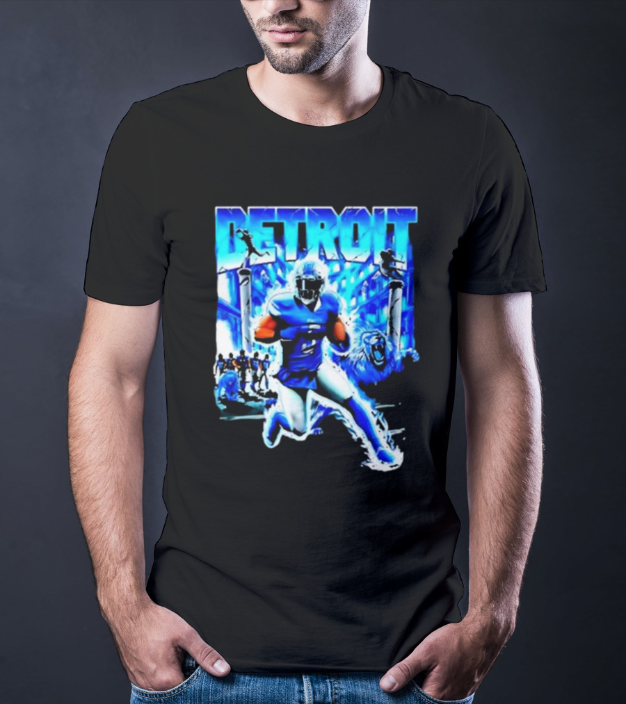 Detroit Football Lions Player Dynamic Action Official Merchandise T-Shirt