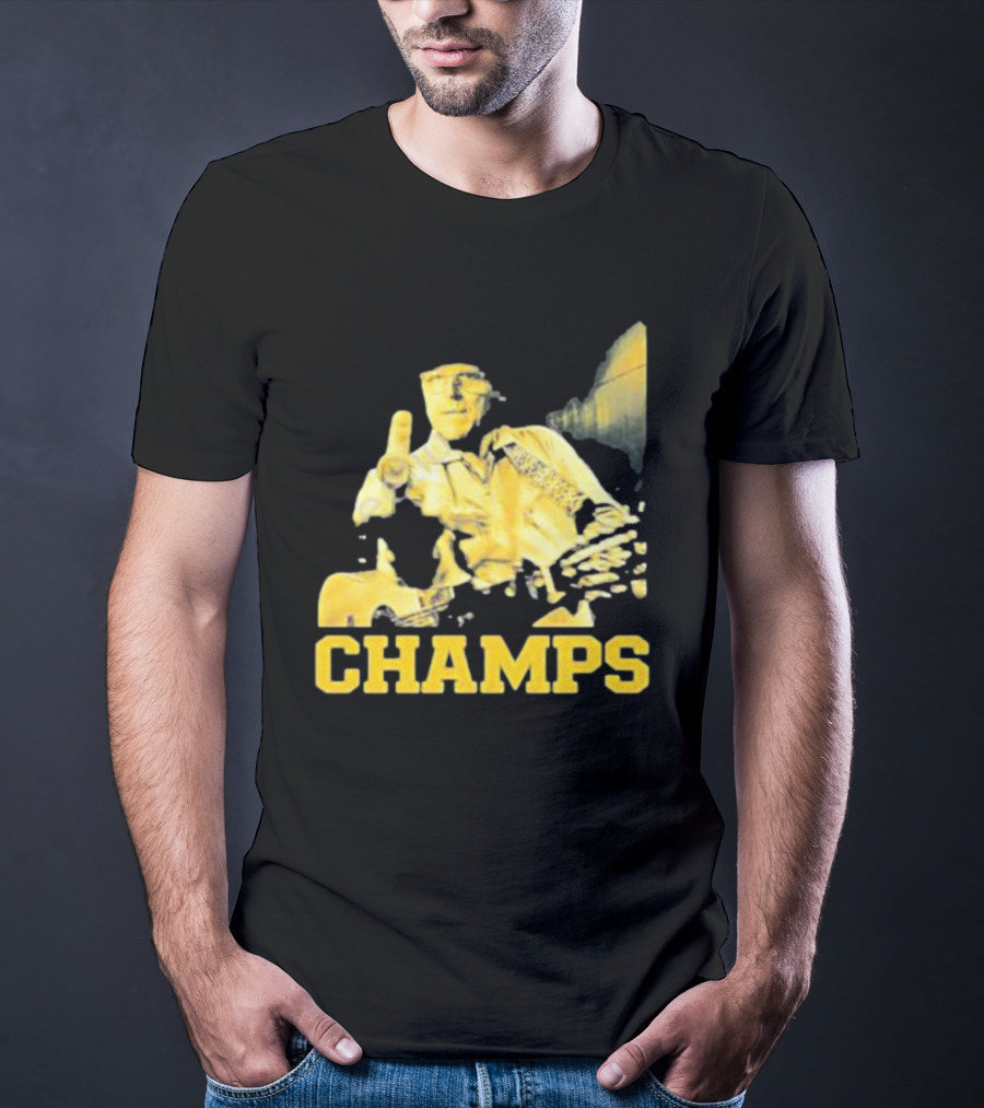 Taylor Lewan Champs Yellow Guitar Western T-Shirt