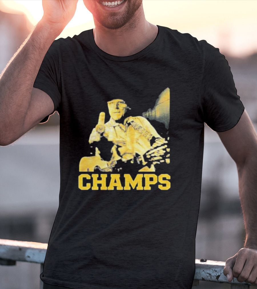 Taylor Lewan Champs Yellow Guitar Western T-Shirt