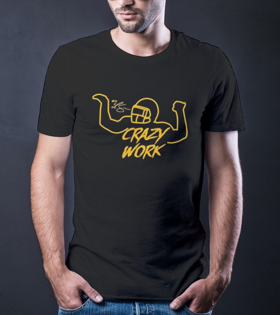 Ty Hill Crazy Work Football Helmet Flex Graphic Signature T-Shirt