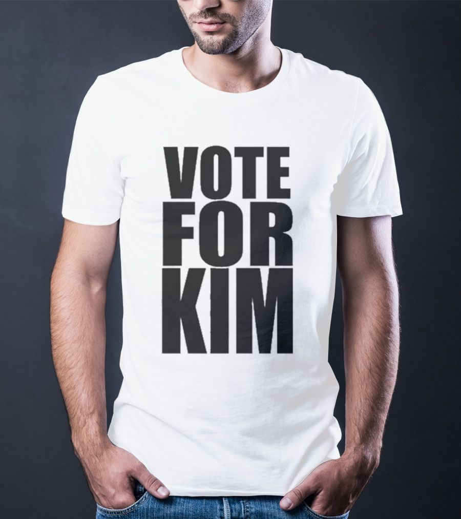 Vote For Kim Black Text T-Shirt