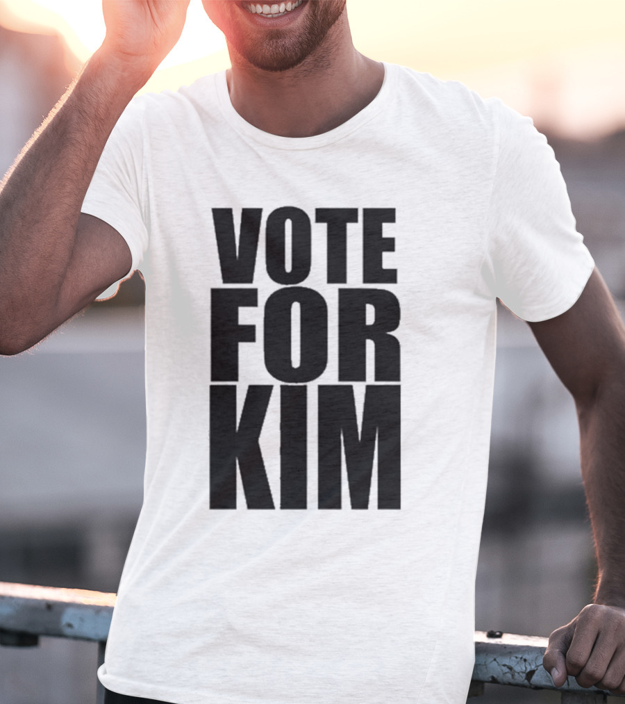 Vote For Kim Black Text T-Shirt