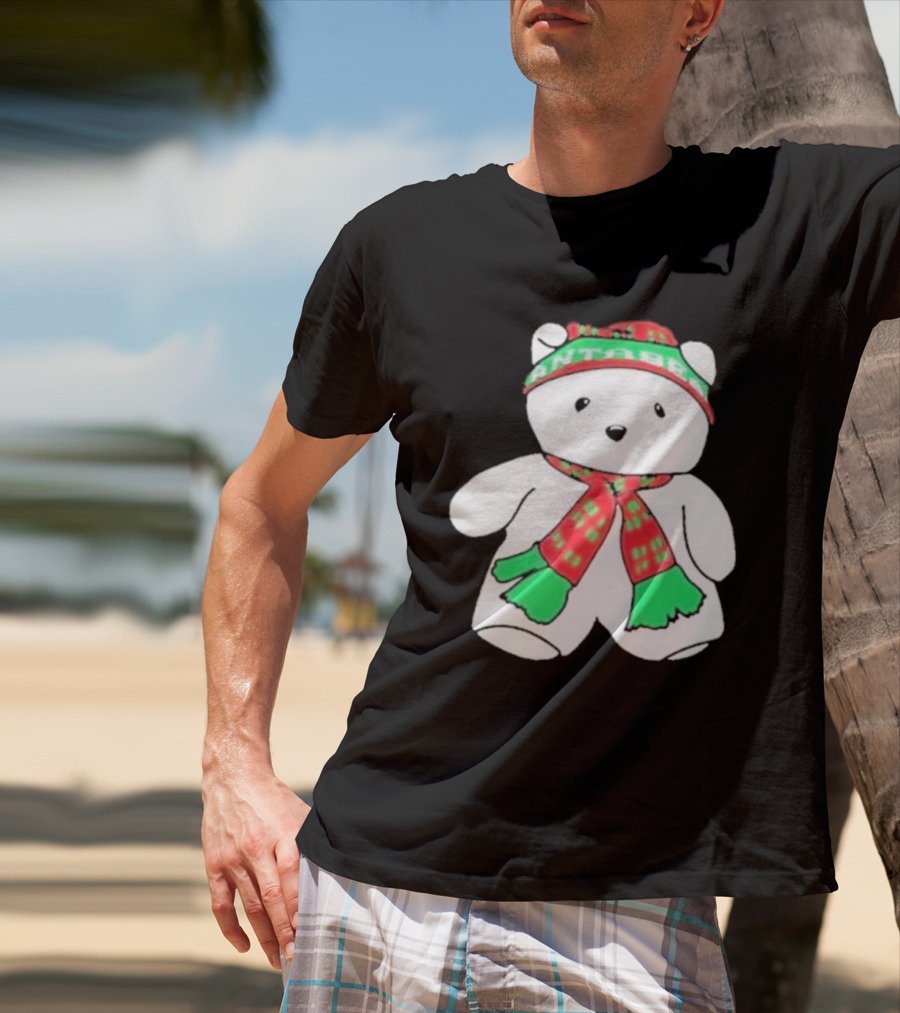 Santa Bear Minnesota Christmas Scarf And Hat Bundle T-Shirt