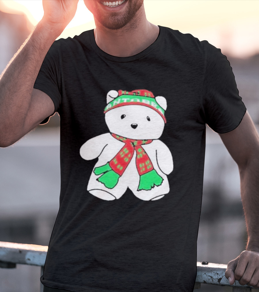 Santa Bear Minnesota Christmas Scarf And Hat Bundle T-Shirt