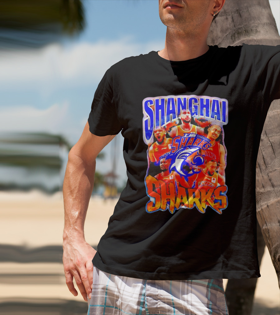 Shanghai Sharks Basketball Team Players Collage T-Shirt