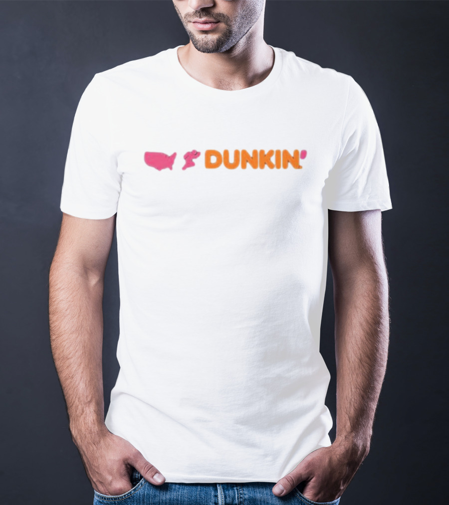 Dunkin' Sip Sip Hooray USA Map And Running Figure T-Shirt