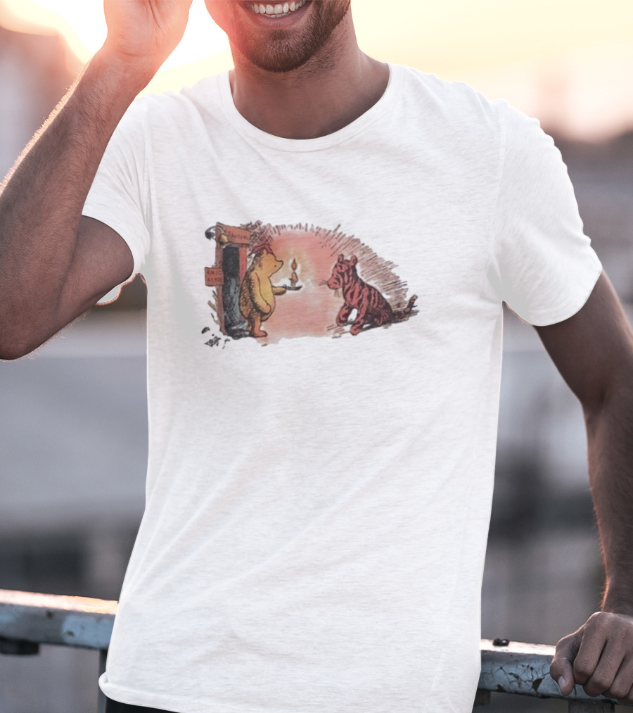 Tigger Conversation With Bear And Candle Public Domain T-Shirt