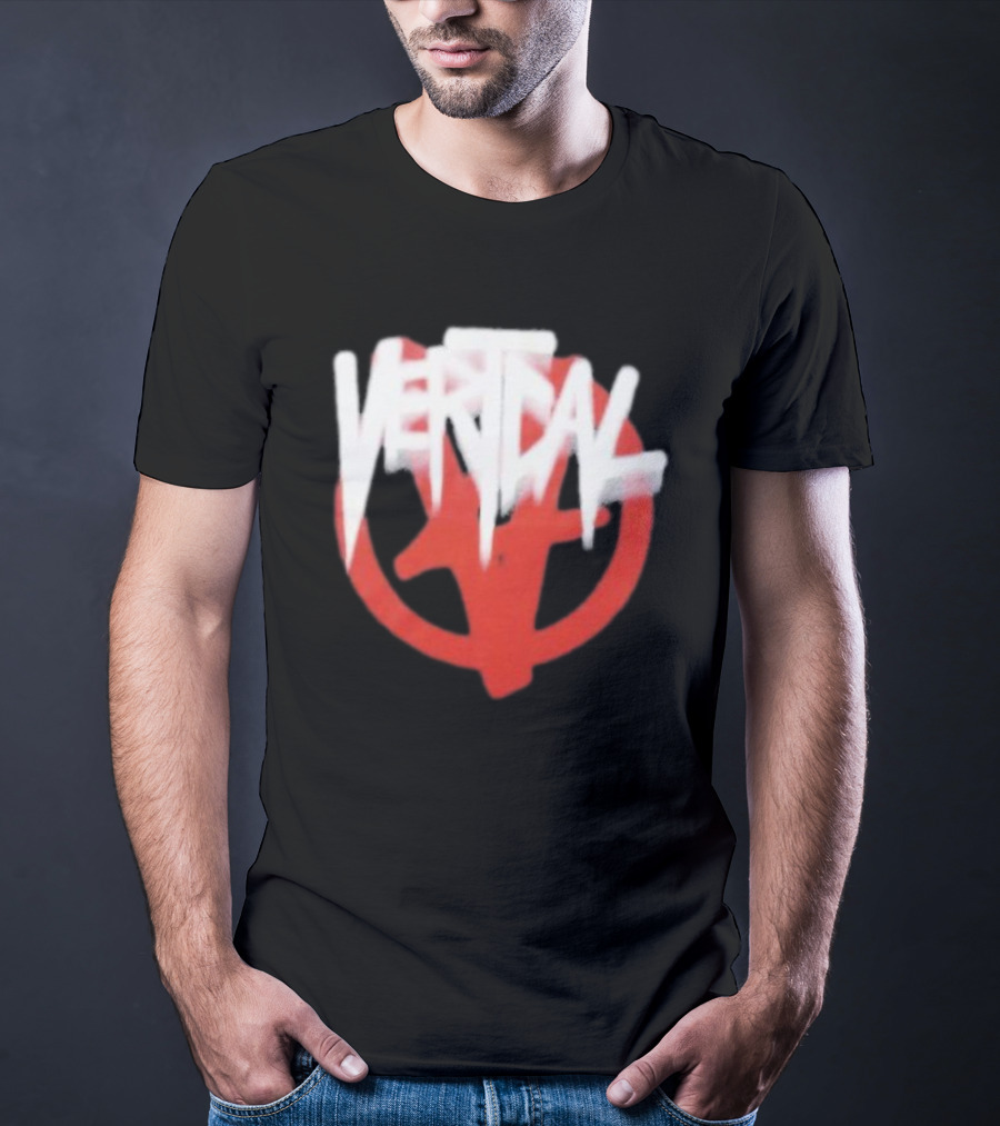Verticalgoods Kaos Vertical Symbol In Red And White T-Shirt