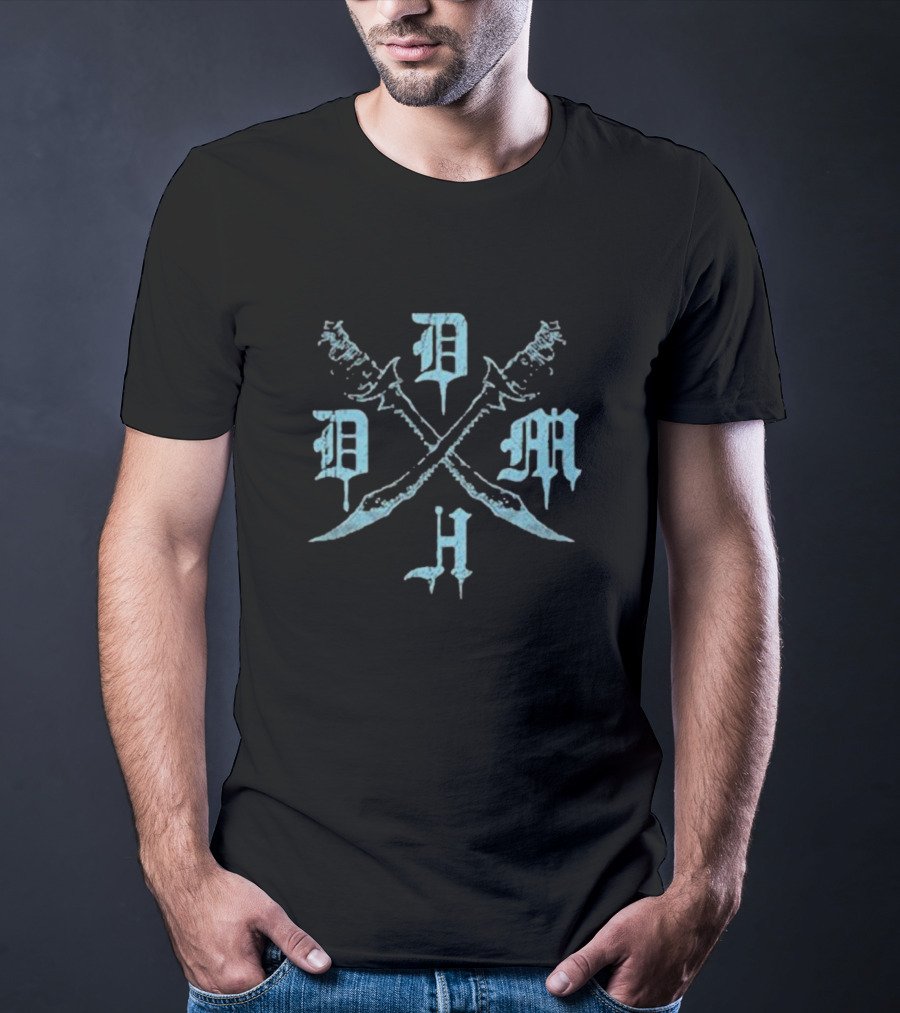 Dm Crossed Weeping Blue Swords Monogram T-Shirt