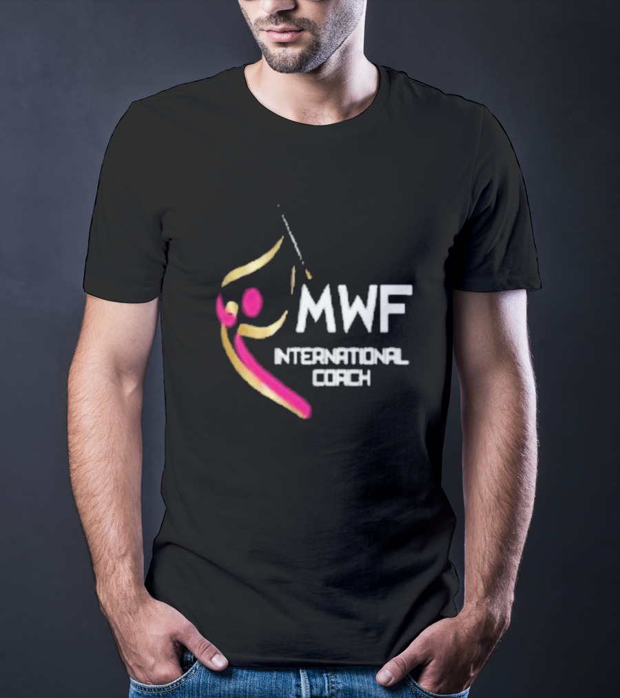 MWF International Coach Logo With Colorful Athletic Figure T-Shirt