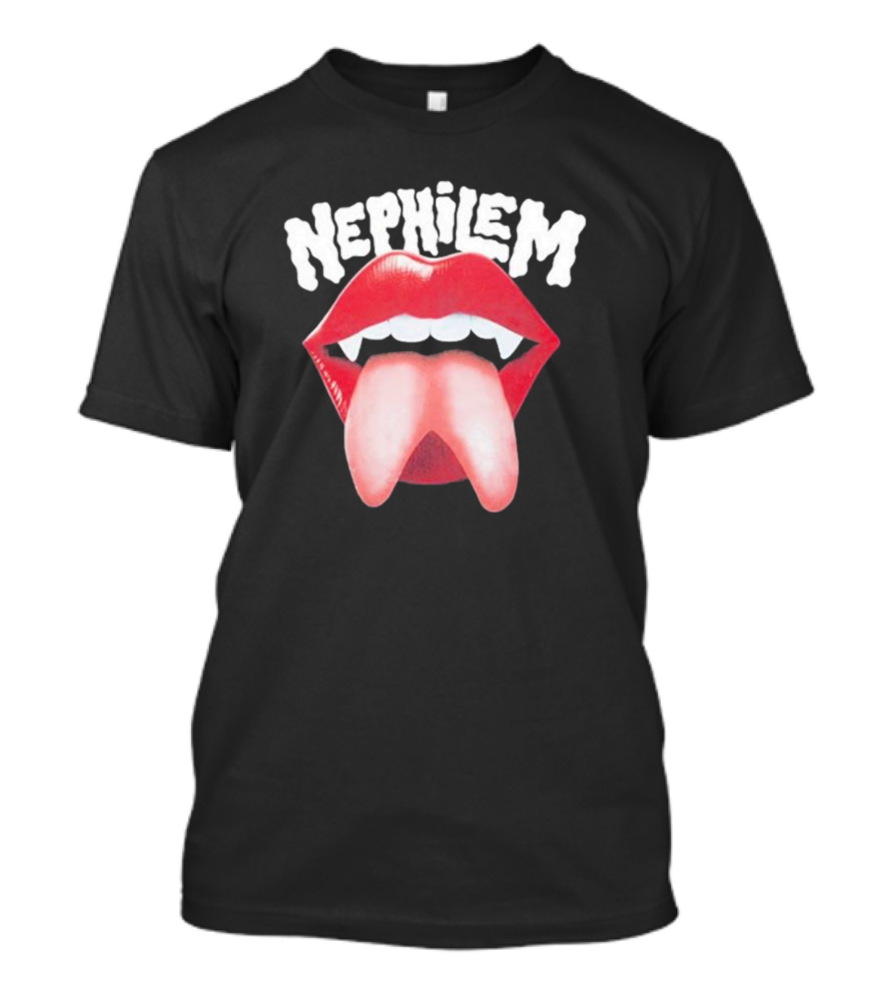 Nephilem Vampire Lips With Fangs And Extended Tongue T-Shirt