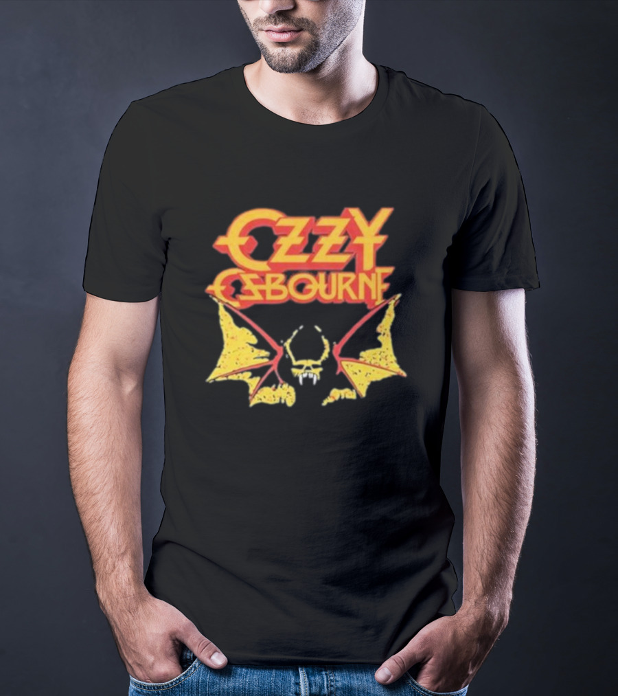 Ozzy Osbourne Bat Logo With Yellow T-Shirt
