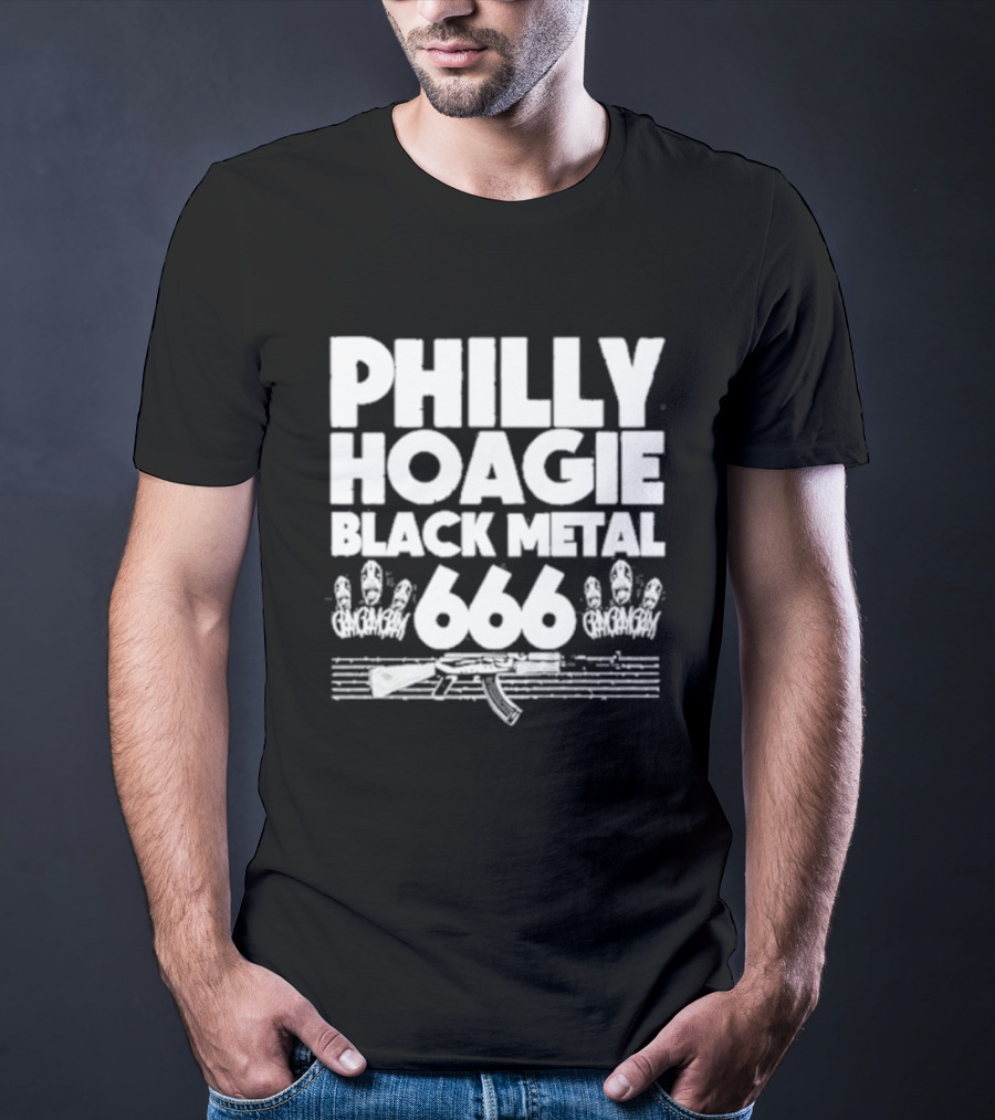 PHILLY HOAGIE BLACK METAL 666 GAN GAN GAN AK-47 T-Shirt