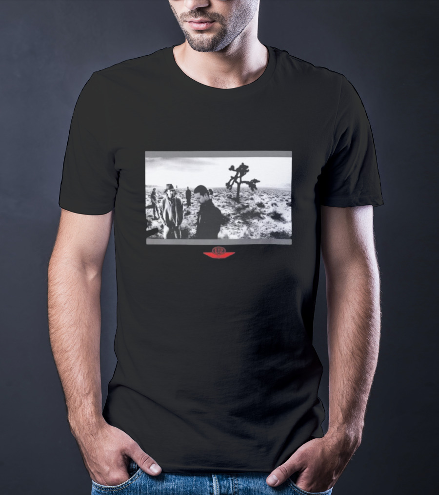U2 Joshua Tree Album Cover Desert Scene 1980s Band Members T-Shirt